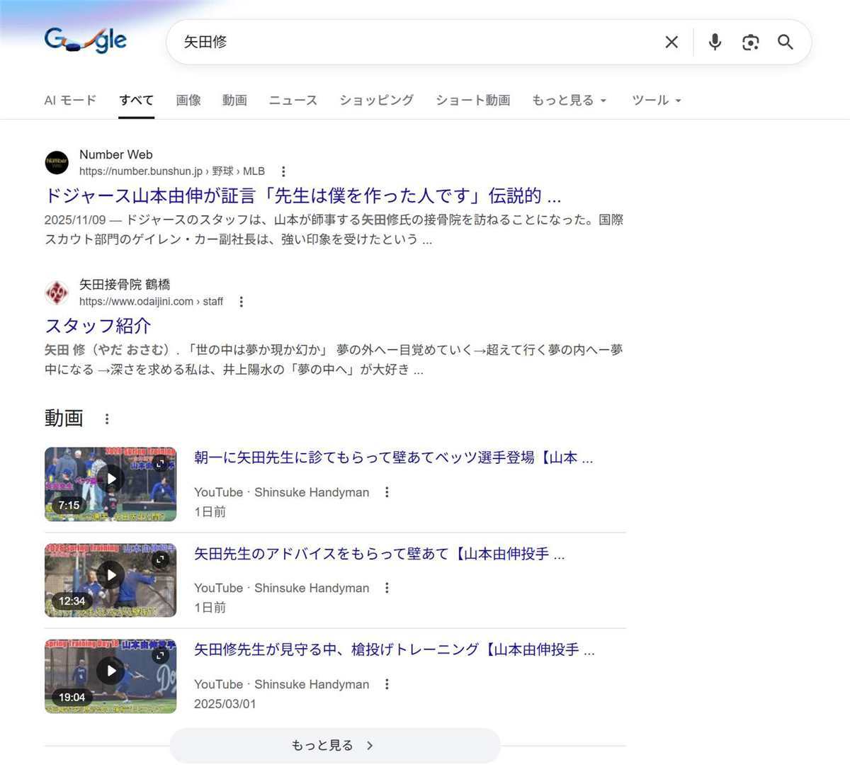 矢田修 検索結果例